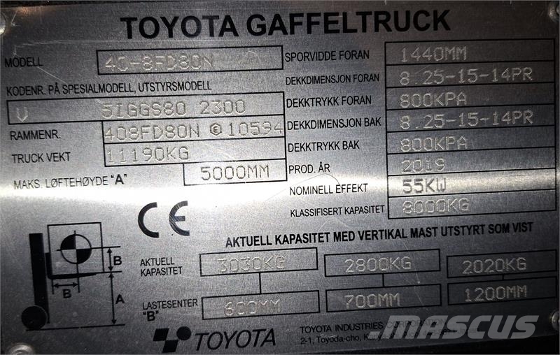 Toyota 40-8FD80N شاحنات الديزل