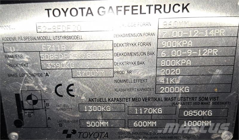 Toyota 52-8FDF20 Diesel forklifts