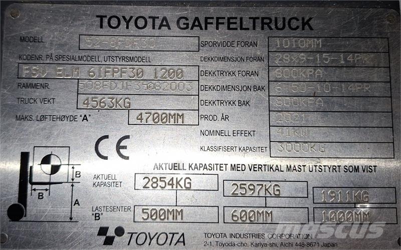 Toyota 52-8FDF30 Diesel gaffeltrucks