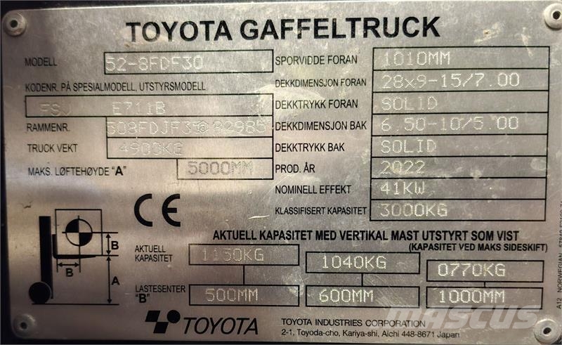 Toyota 52-8FDF30 Diesel forklifts