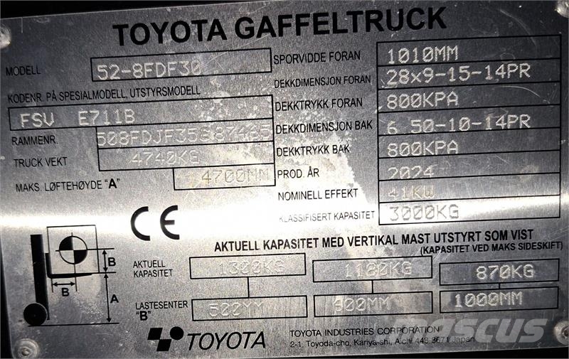 Toyota 52-8FDF30 Dizelski viljuškari