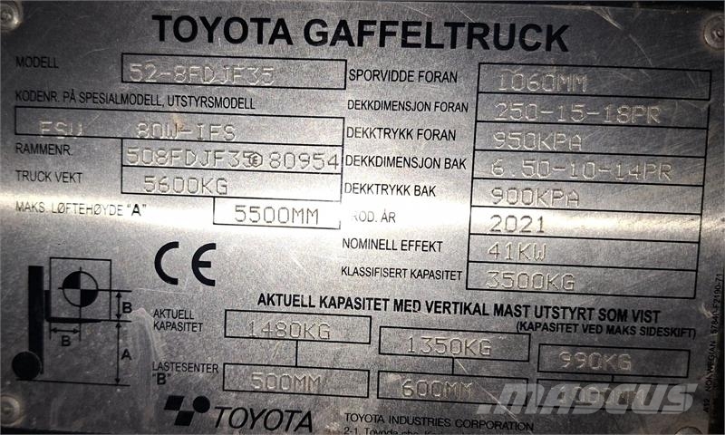 Toyota 52-8FDJF35 شاحنات الديزل