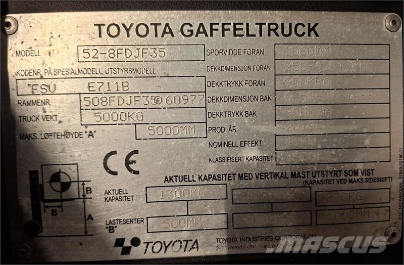 Toyota 52-8FDJF35 Dizelski viljuškari