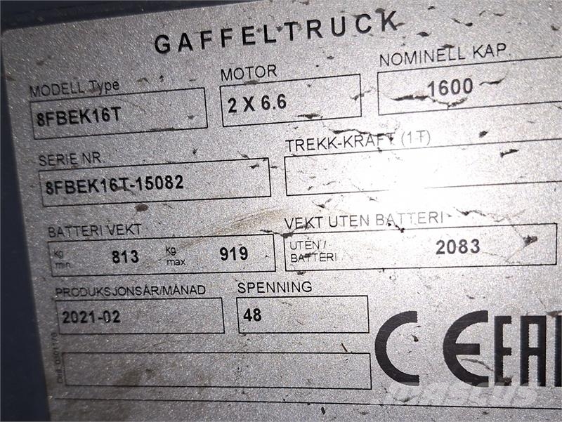 Toyota 8FBEK16T Električni viličarji
