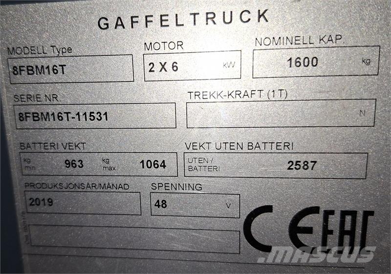 Toyota 8FBM16T Elektrostapler