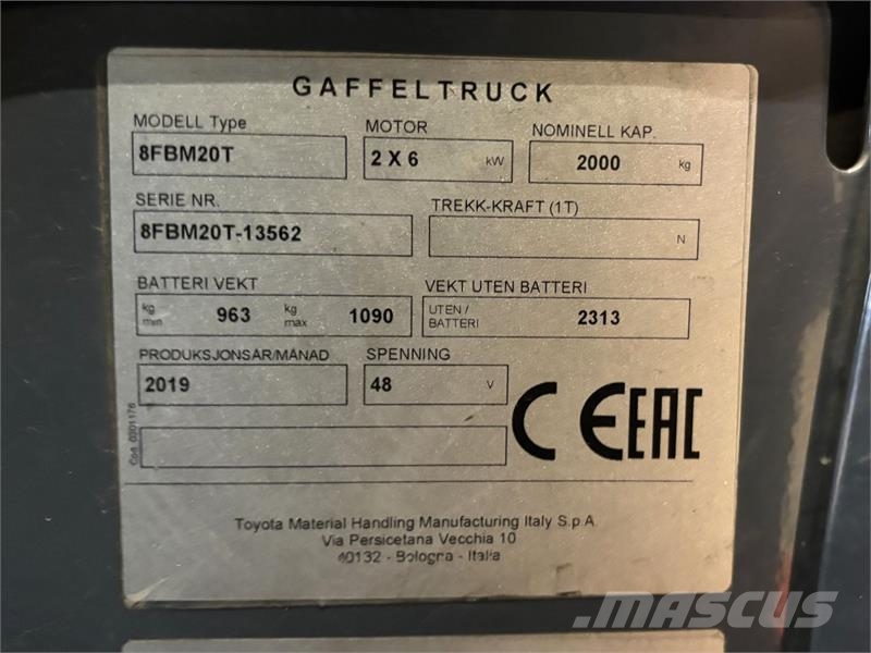 Toyota 8FBM20T Carrelli elevatori elettrici