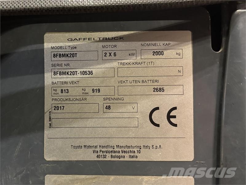 Toyota 8FBMK20T Električni viljuškari