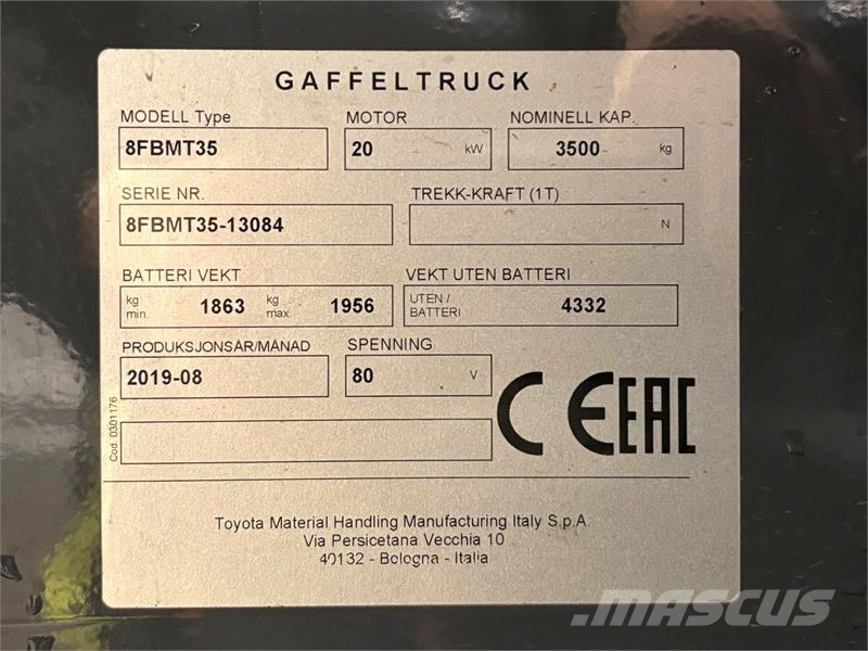 Toyota 8FBMT35 Elektritõstukid
