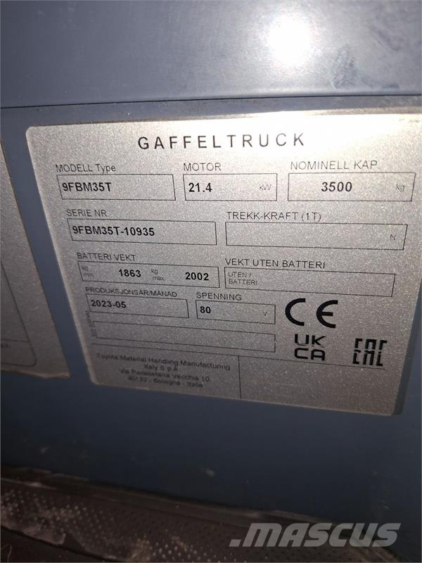 Toyota 9FBM35T Wózki elektryczne