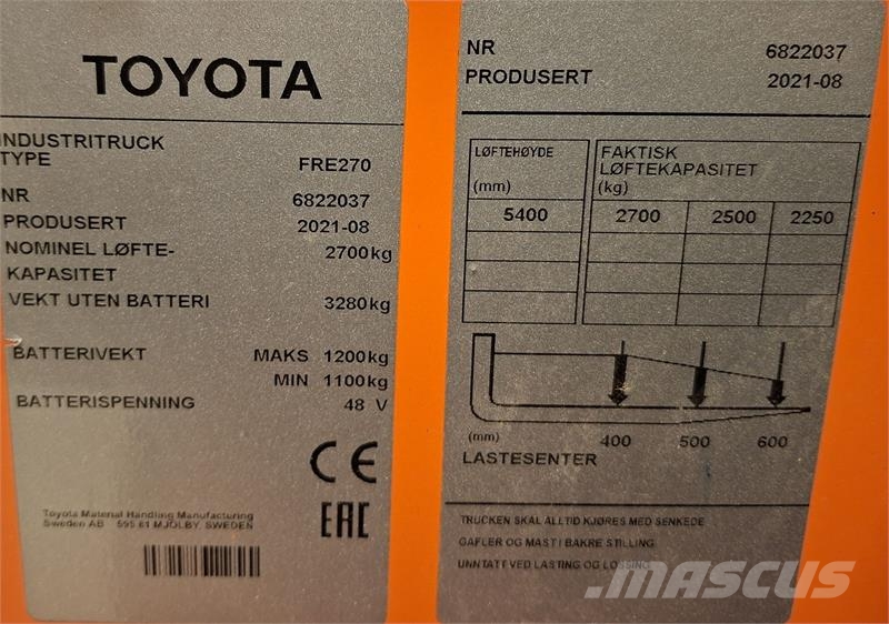 Toyota FRE270 前伸式堆高機(叉車)