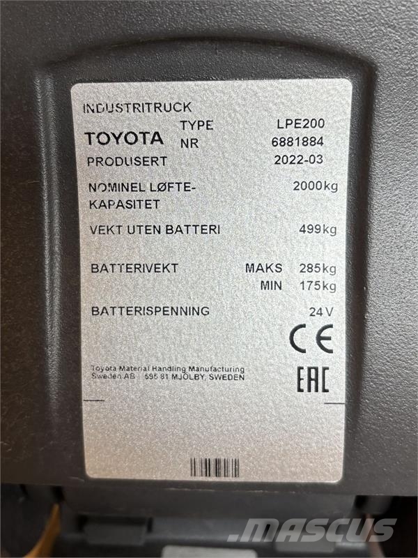 Toyota LPE200 平台型低架升降機