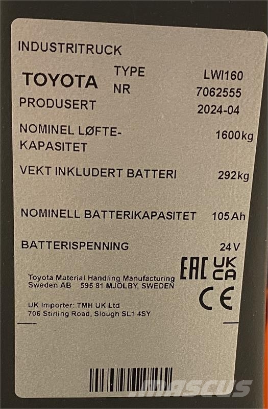 Toyota LWI160 Ročni paletnik