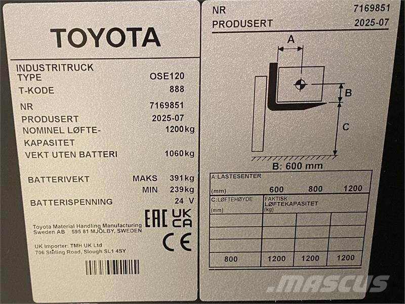 Toyota OSE120 Niederhub-Kommissionierer