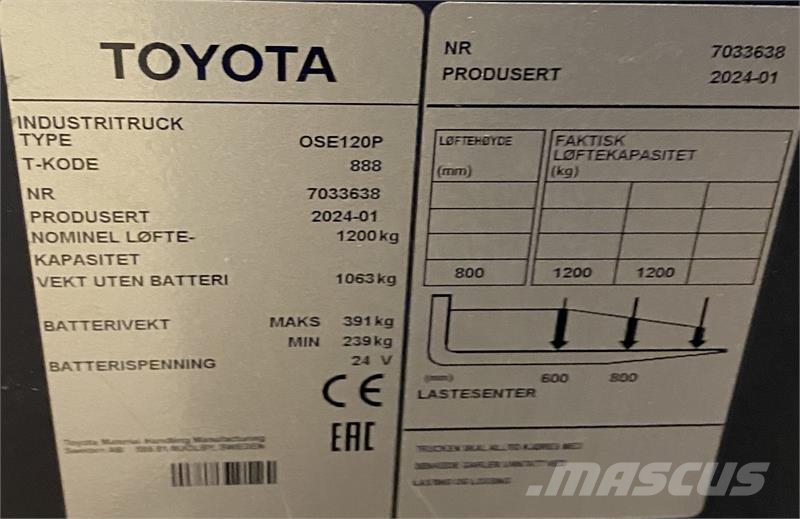 Toyota OSE120P Low lift order picker