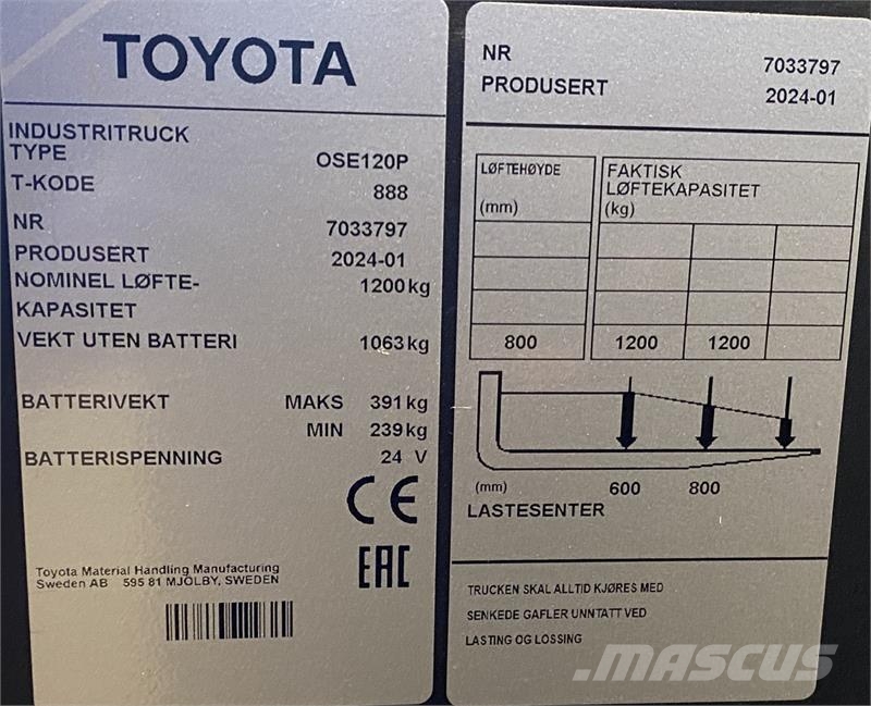 Toyota OSE120P معدات الرفع عالي المستوى