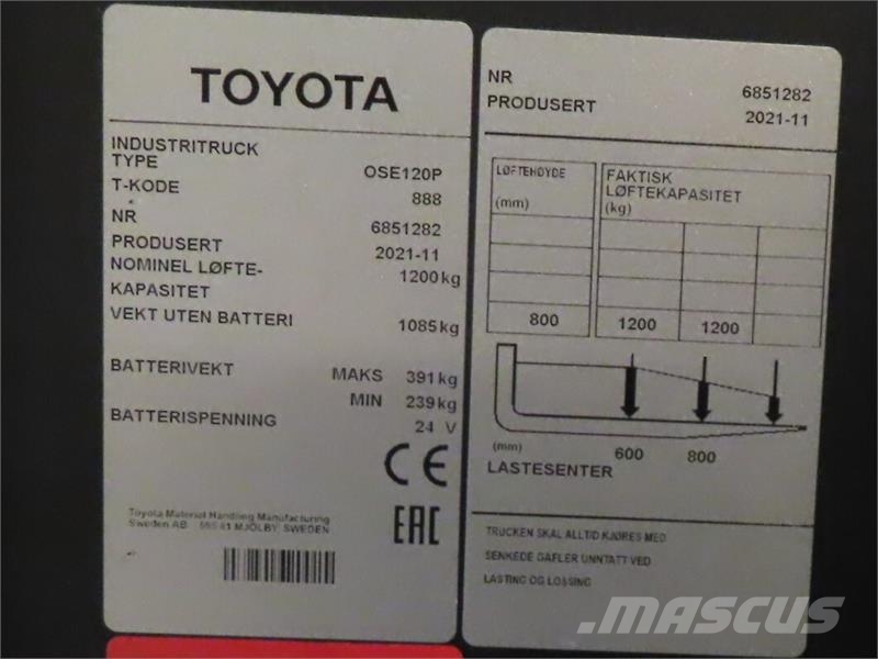 Toyota OSE120P Nízkozdvižné vozíky