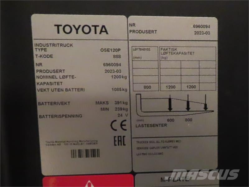 Toyota OSE120P Low lift order pickers