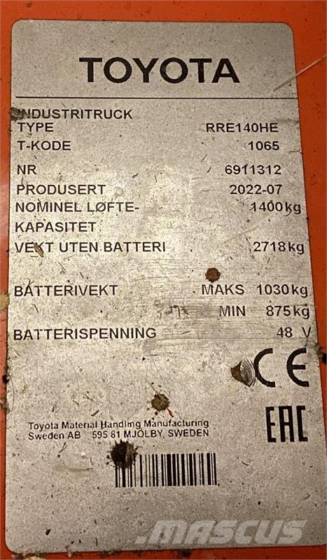 Toyota RRE140HE Viličarji s pomičnim teleskopom