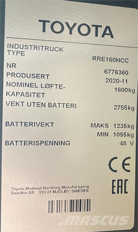 Toyota RRE160HCC Viličarji s pomičnim teleskopom