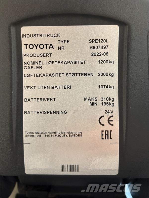 Toyota SPE120L Käyden ajettavat pinoamistrukit