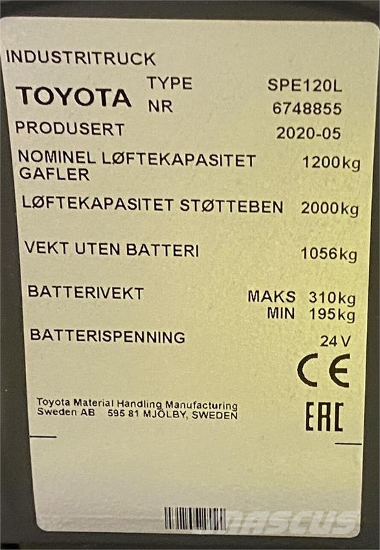 Toyota SPE120L Apiladores eléctricos