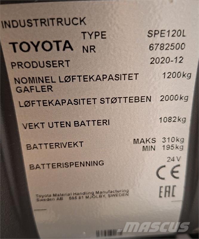 Toyota SPE120L Apiladores eléctricos