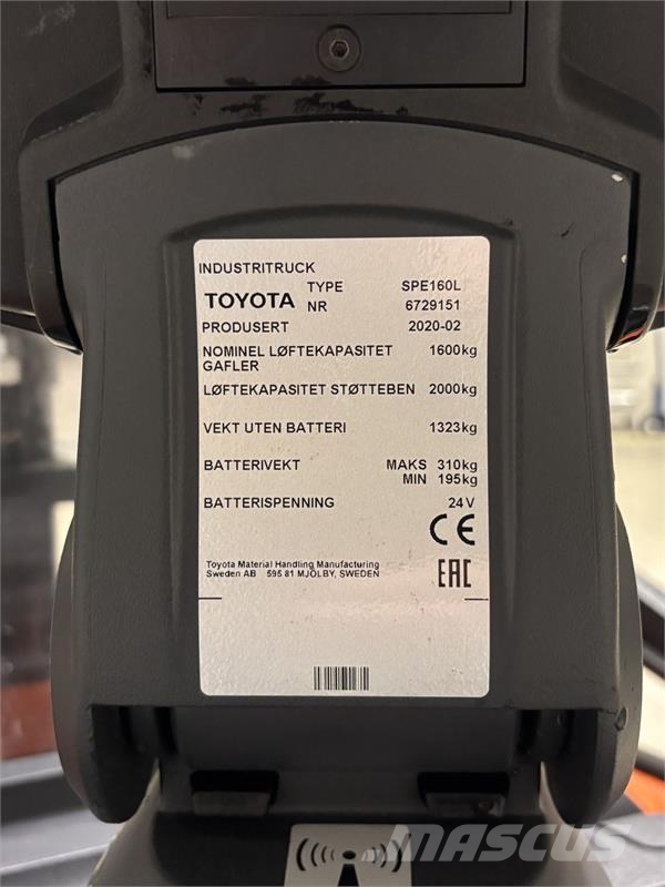 Toyota SPE160L Transpallet uomo a terra