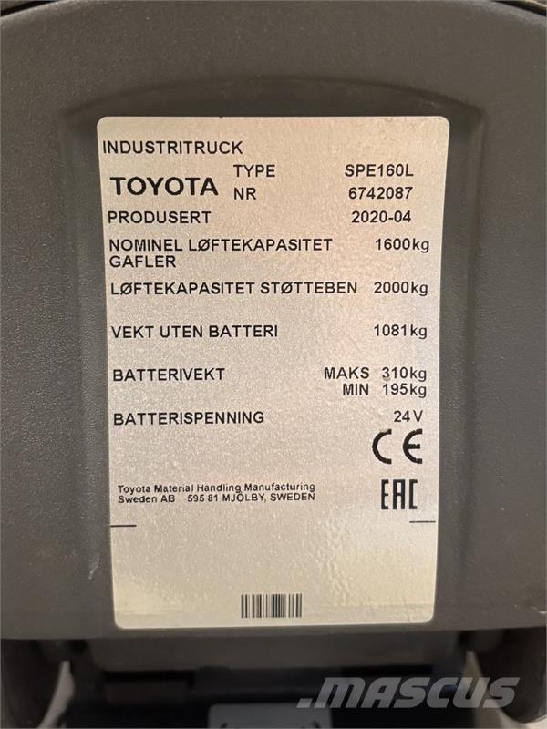 Toyota SPE160L Deichselstapler