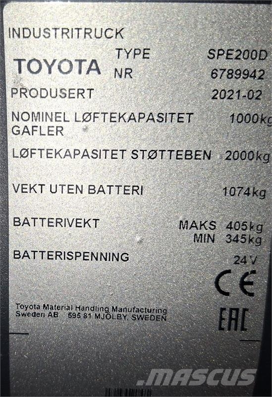 Toyota SPE200D Transpaletler