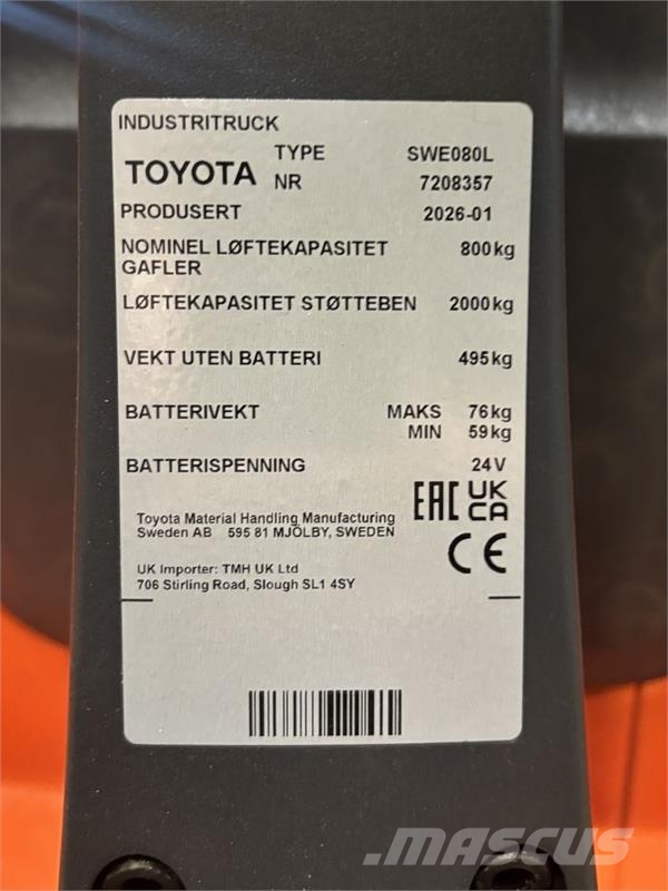 Toyota SWE080L Rankiniai vėžimėliai