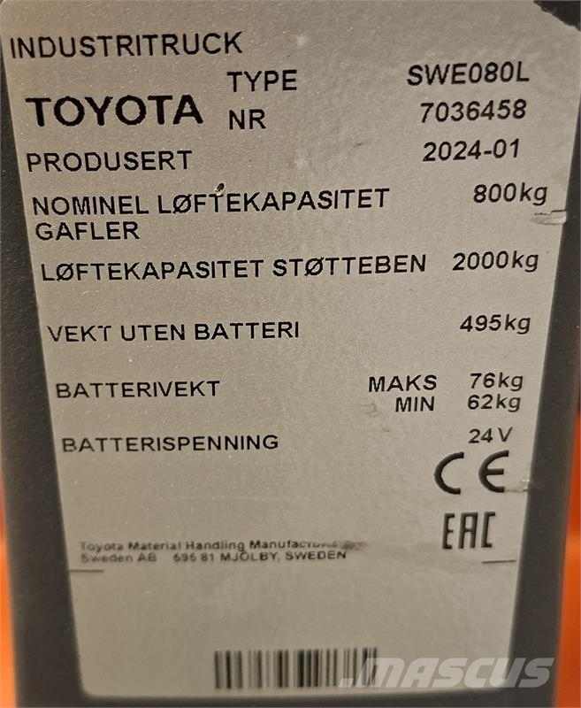 Toyota SWE080L Deichselstapler