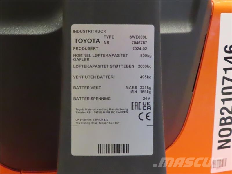 Toyota SWE080L Колички високоповдигачи с теглич