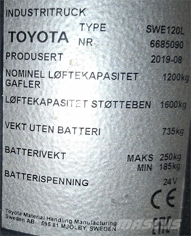 Toyota SWE120L 手推堆垛车