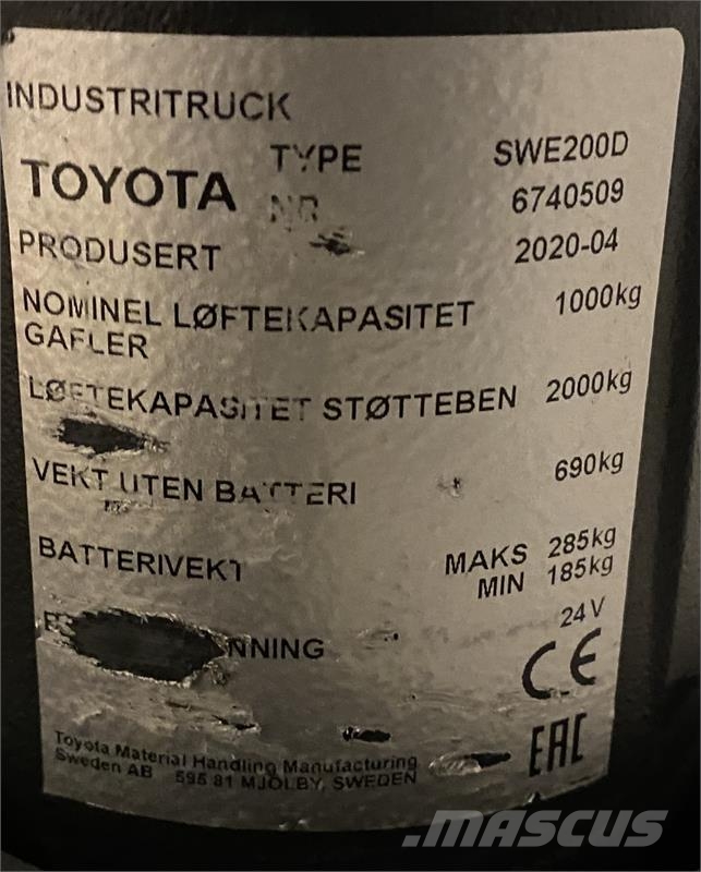 Toyota SWE200D Deichselstapler