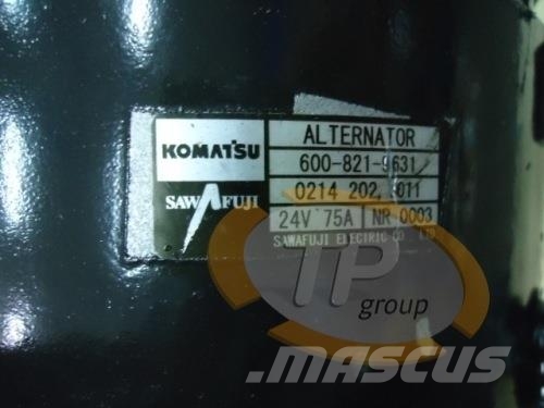 Komatsu 600-821-9631 Alternator 24V 75A Motory
