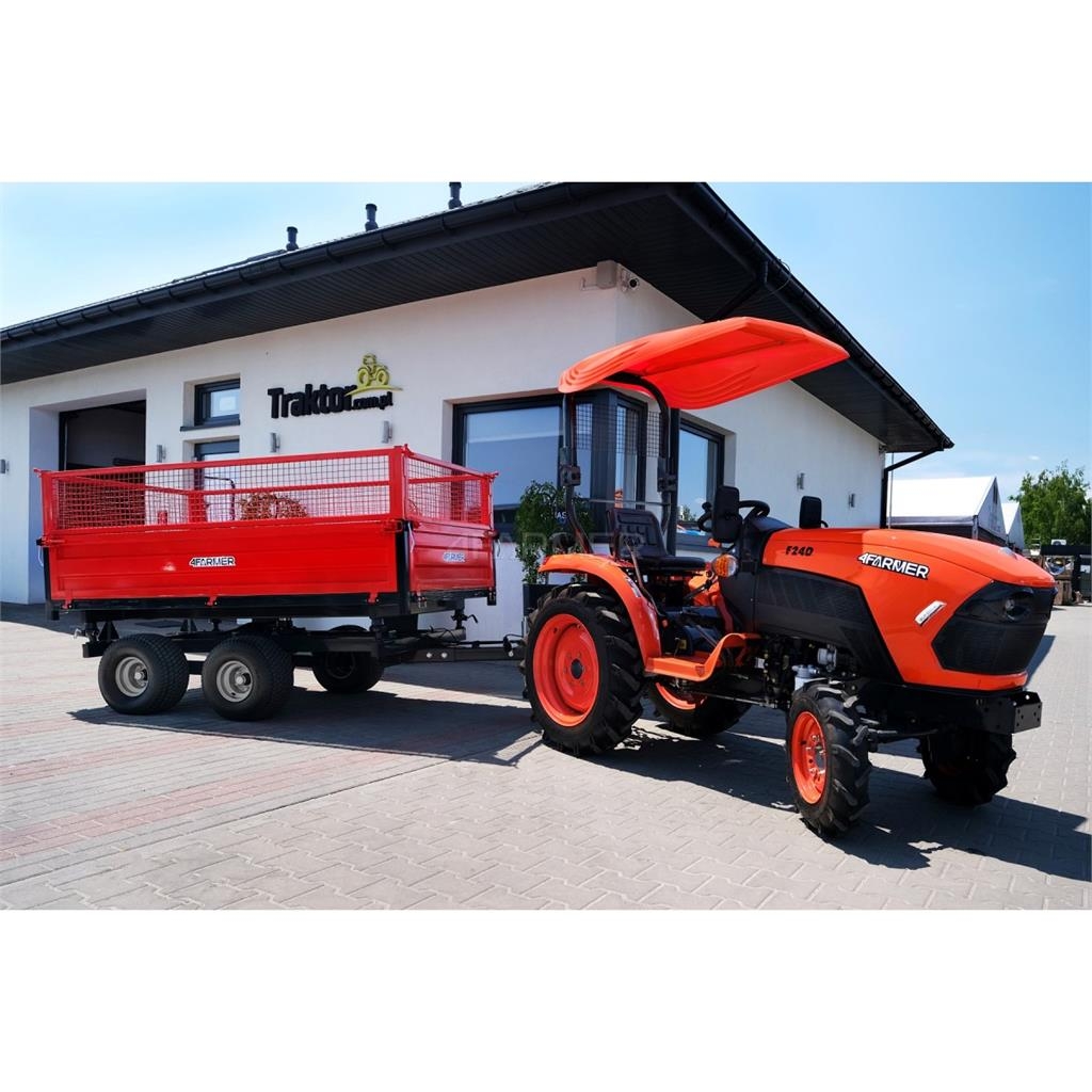 4Farmer Przyczepa rolnicza dwuosiowa 2,5T z kiprem i nadst Přívěsy pro různé účely