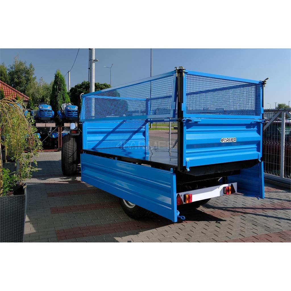 4Farmer Przyczepa rolnicza jednoosiowa 2.5T z kiprem i nad General purpose trailers