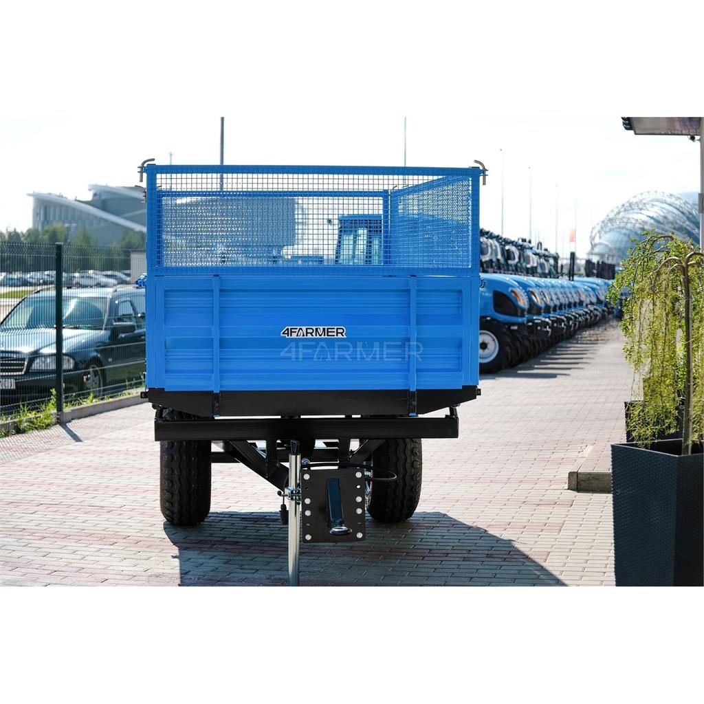 4Farmer Przyczepa rolnicza jednoosiowa 2.5T z kiprem i nad General purpose trailers