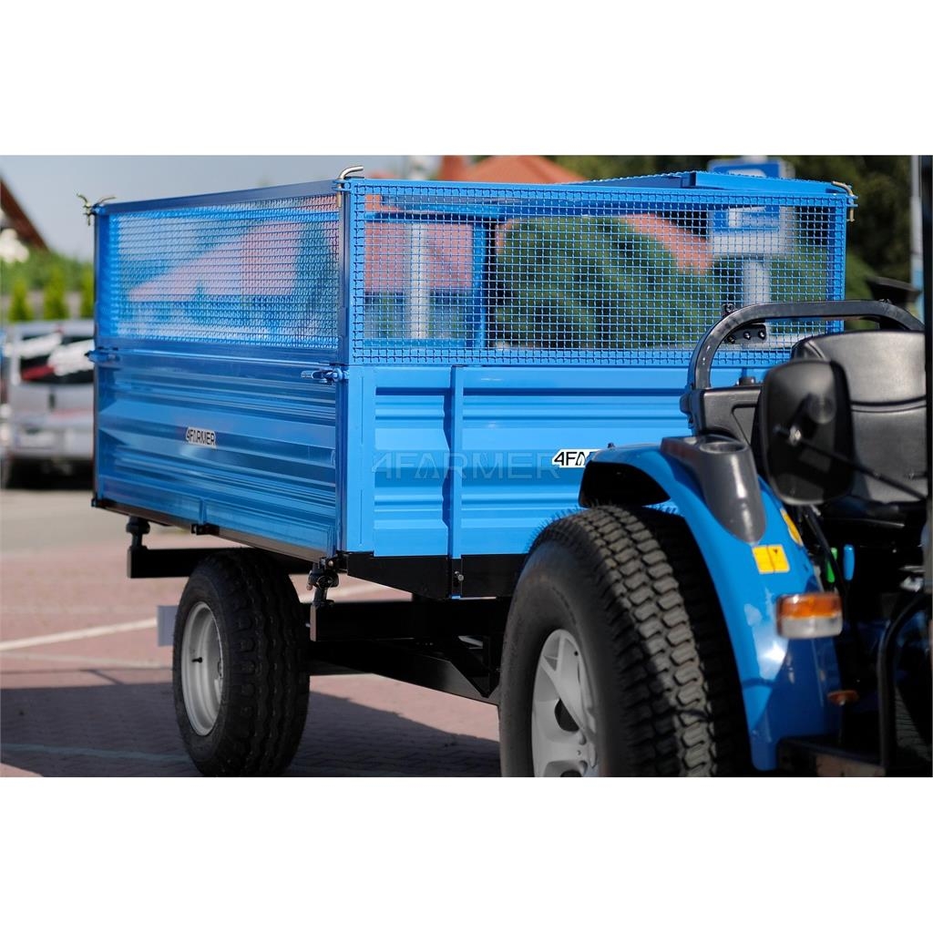 4Farmer Przyczepa rolnicza jednoosiowa 2.5T z kiprem i nad General purpose trailers