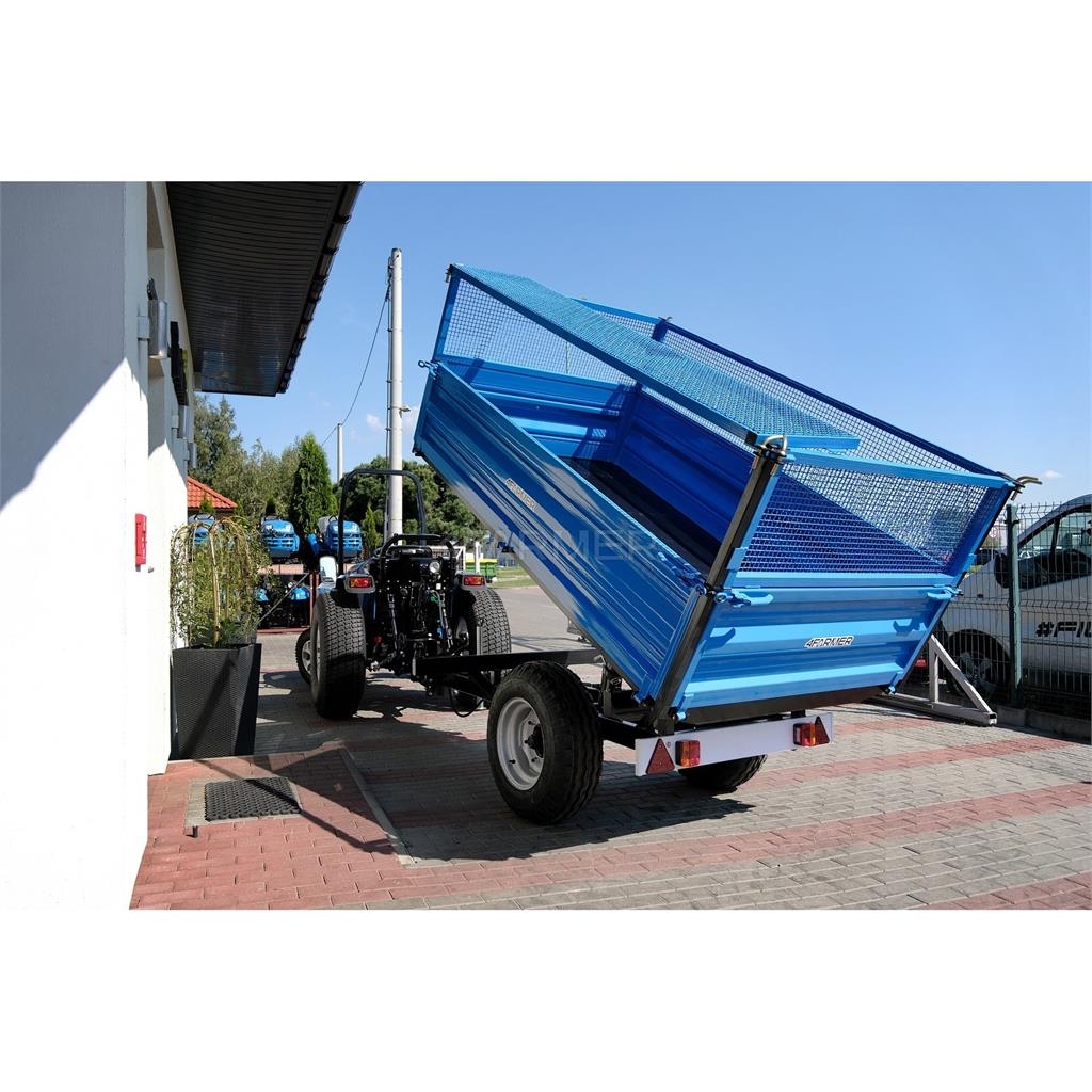 4Farmer Przyczepa rolnicza jednoosiowa 2.5T z kiprem i nad General purpose trailers