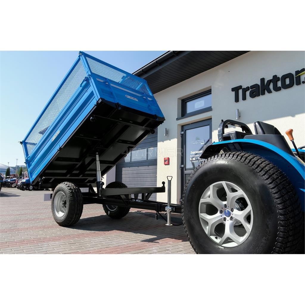 4Farmer Przyczepa rolnicza jednoosiowa 2.5T z kiprem i nad General purpose trailers