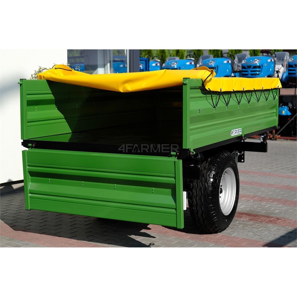 4Farmer Przyczepa rolnicza jednoosiowa 2.5T z kiprem + pl General purpose trailers