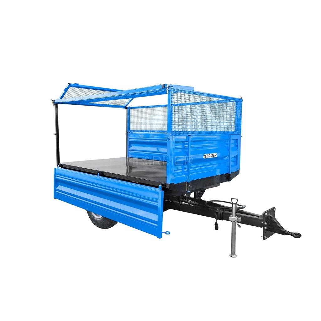 4Farmer Przyczepa rolnicza jednoosiowa 2.5T z kiprem i nad General purpose trailers