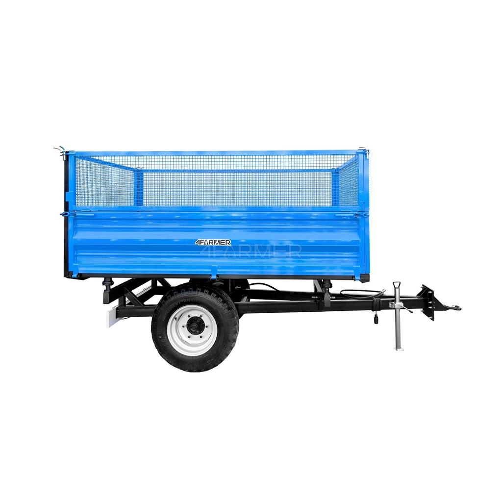 4Farmer Przyczepa rolnicza jednoosiowa 2.5T z kiprem i nad General purpose trailers