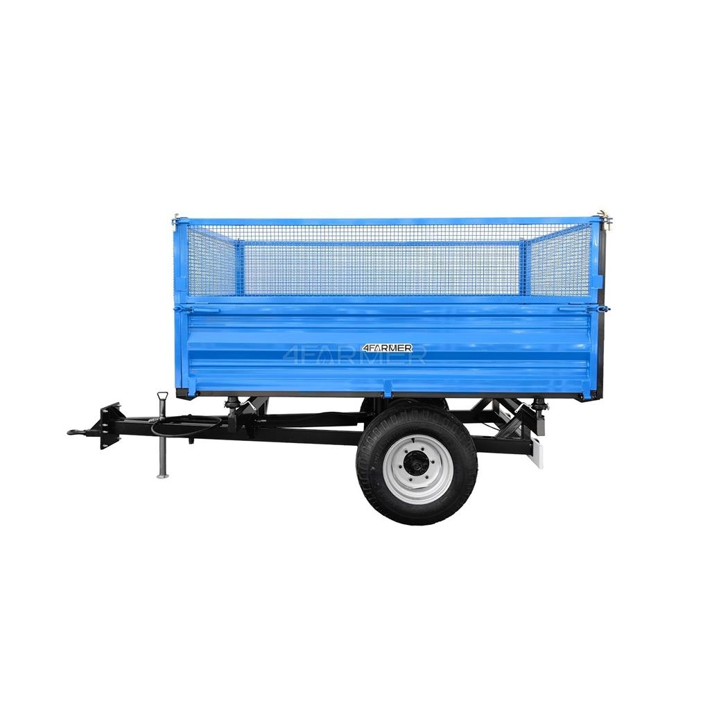 4Farmer Przyczepa rolnicza jednoosiowa 2.5T z kiprem i nad General purpose trailers