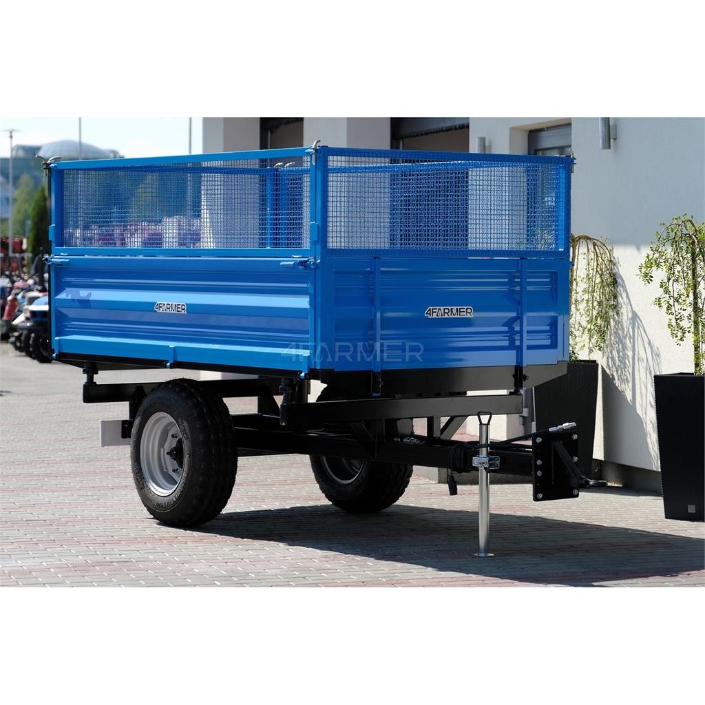4Farmer Przyczepa rolnicza jednoosiowa 2.5T z kiprem i nad General purpose trailers