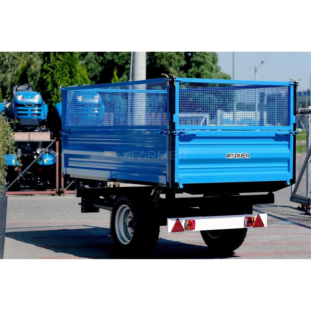 4Farmer Przyczepa rolnicza jednoosiowa 2.5T z kiprem i nad General purpose trailers