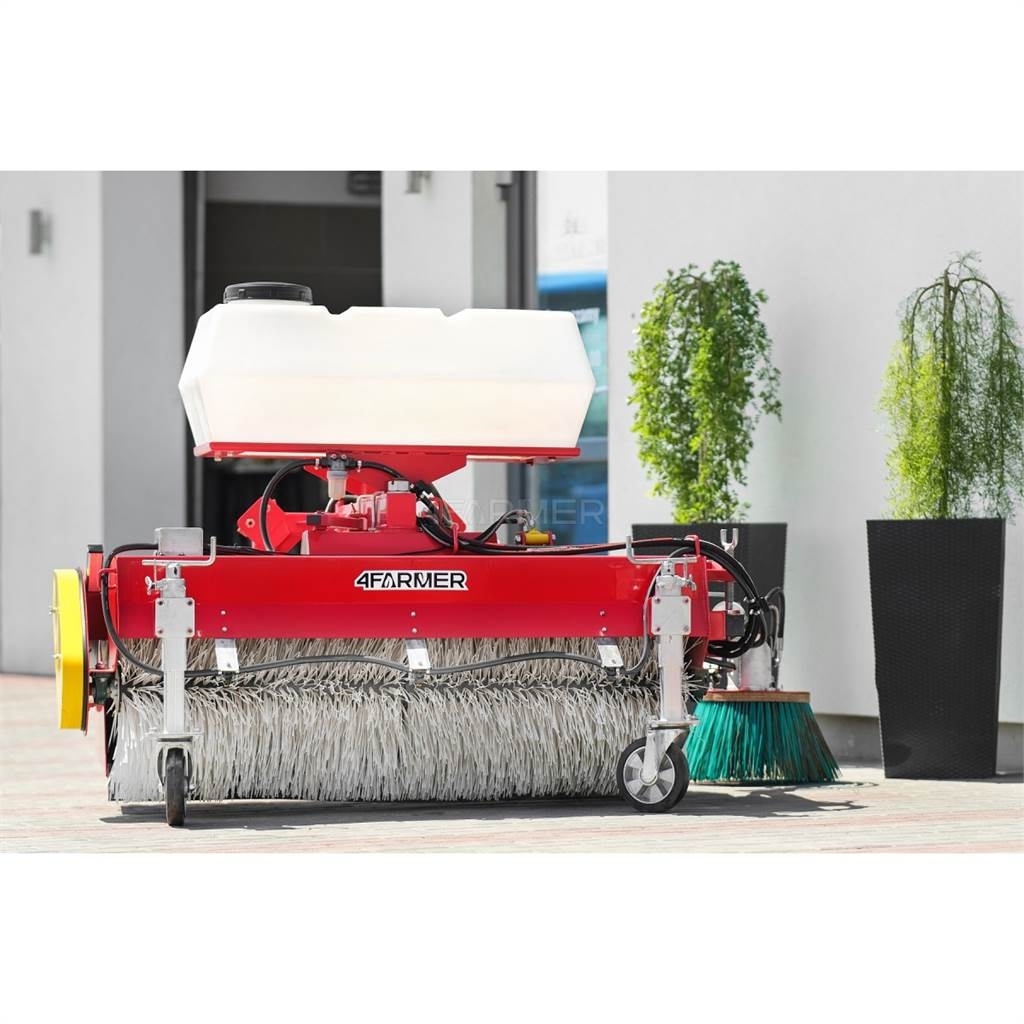 4Farmer Zamiatarka 150 cm do traktora z koszem, pojemnikie Sweepers