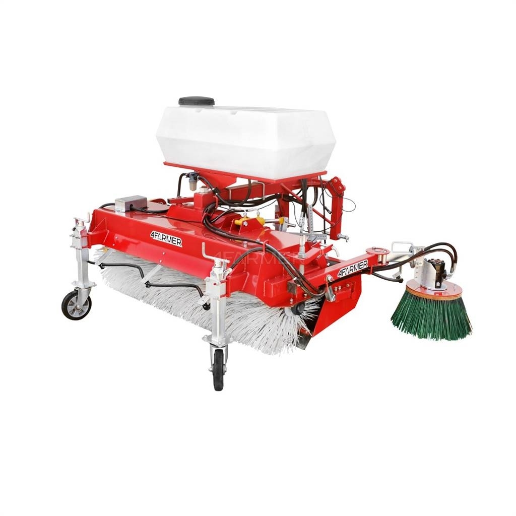4Farmer Zamiatarka 150 cm do traktora z koszem, pojemnikie Sweepers