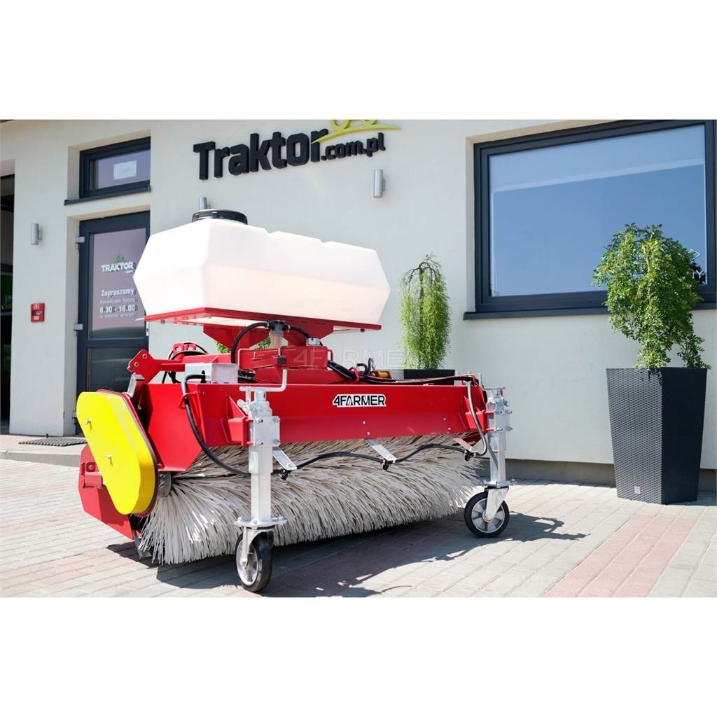 4Farmer Zamiatarka 150 cm do traktora z koszem, pojemnikie Sweepers